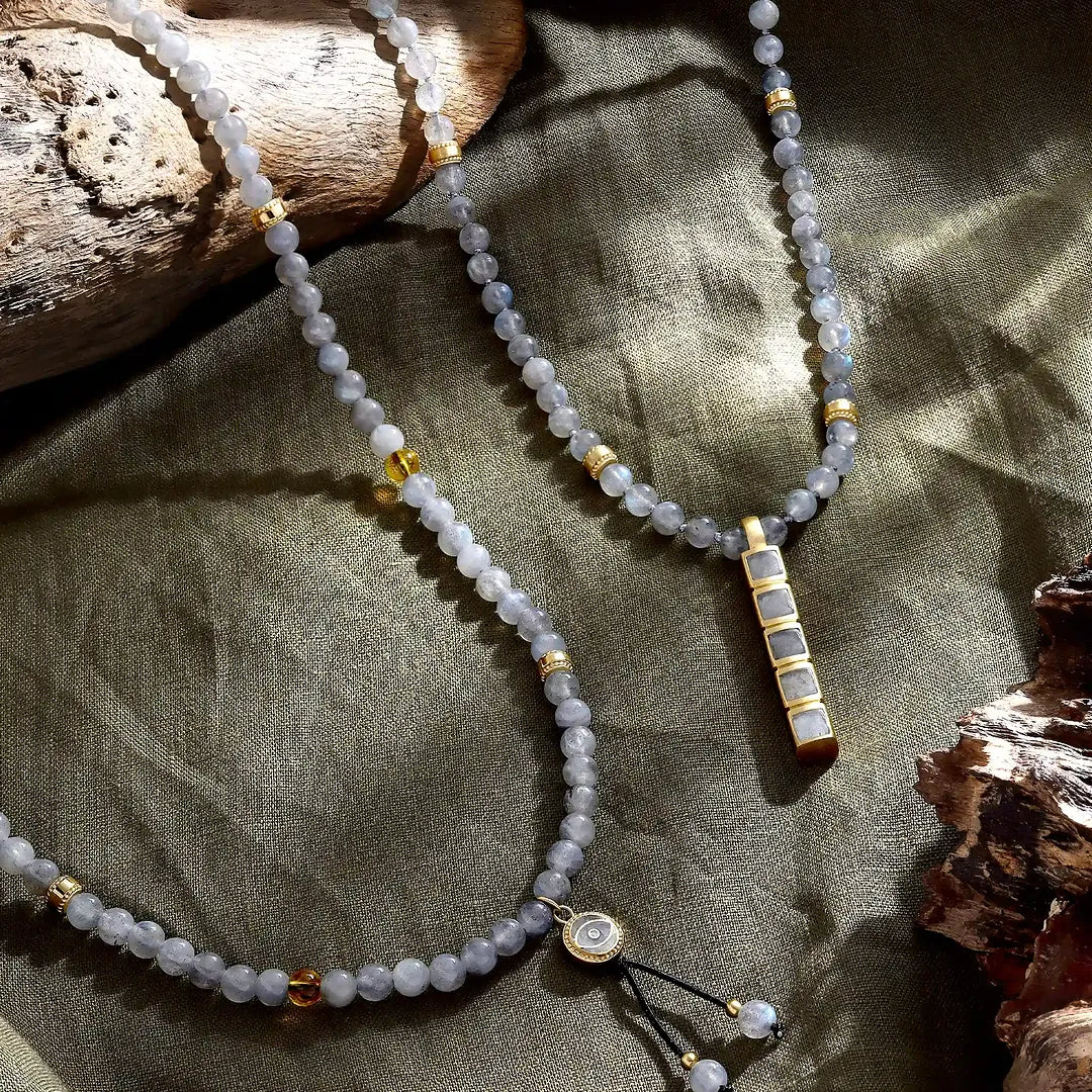 Eclipse Path Labradorite Bar Necklace