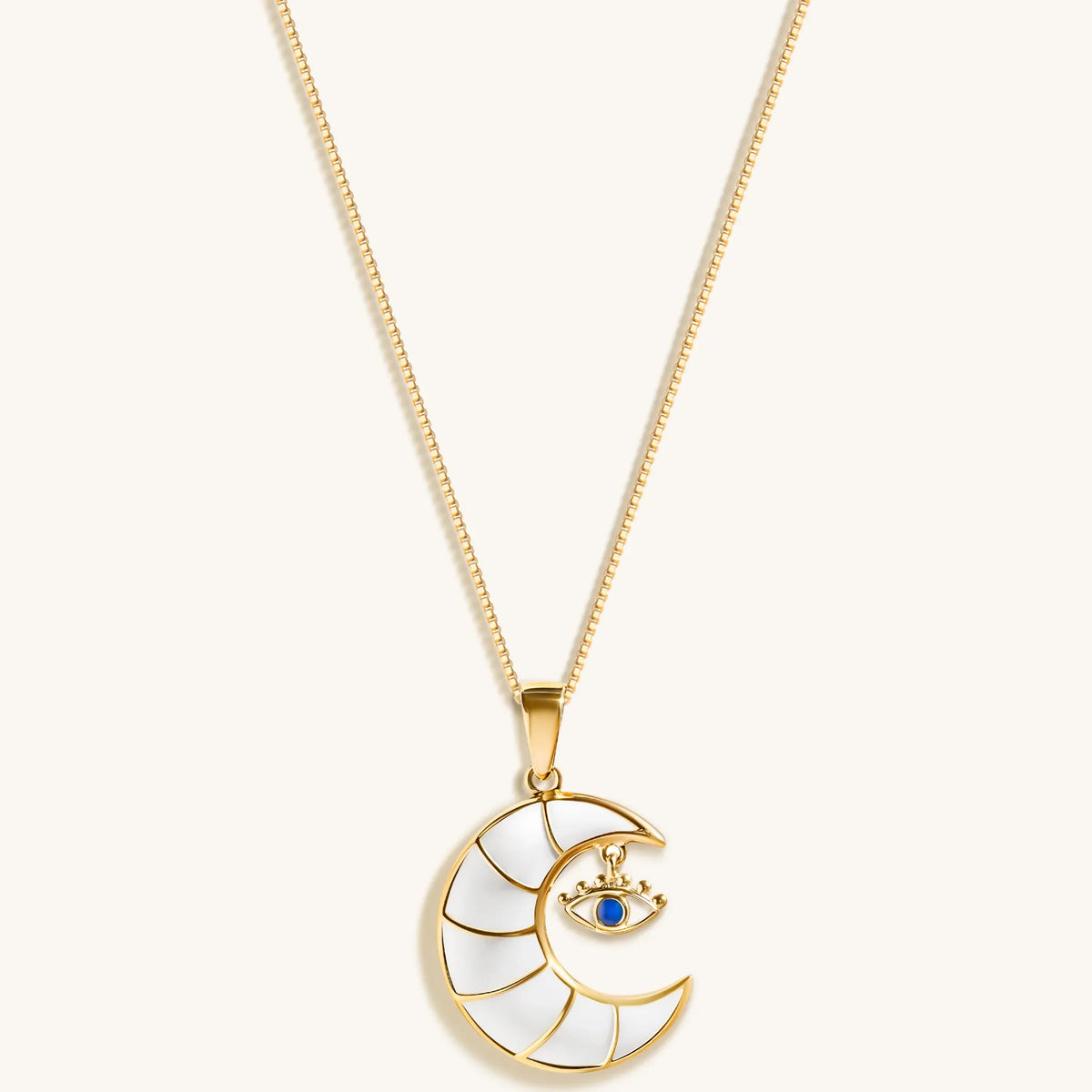 Serene Night - Moon Evil Eye Charm Necklace