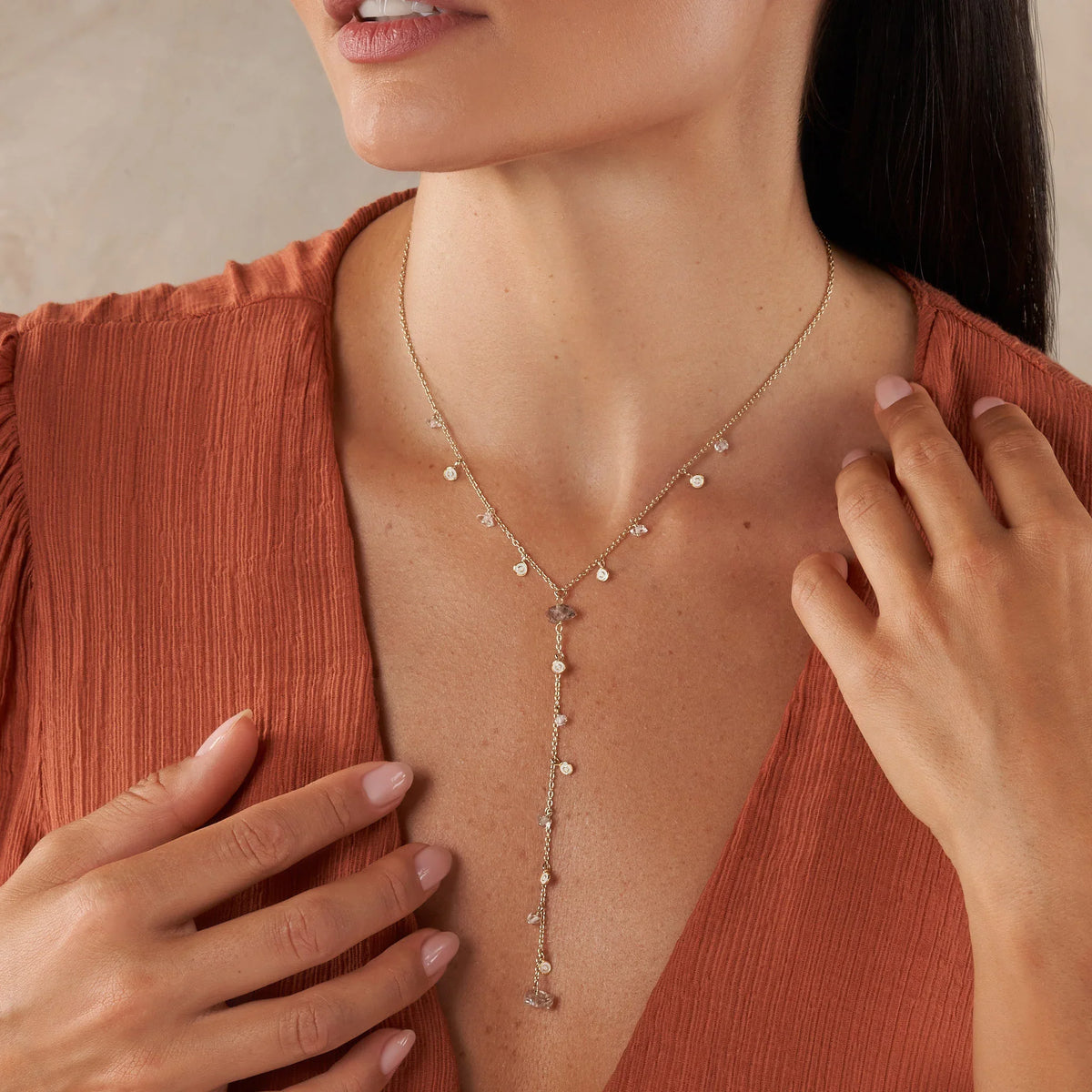 Diamond Mind Gold Rosary Necklace