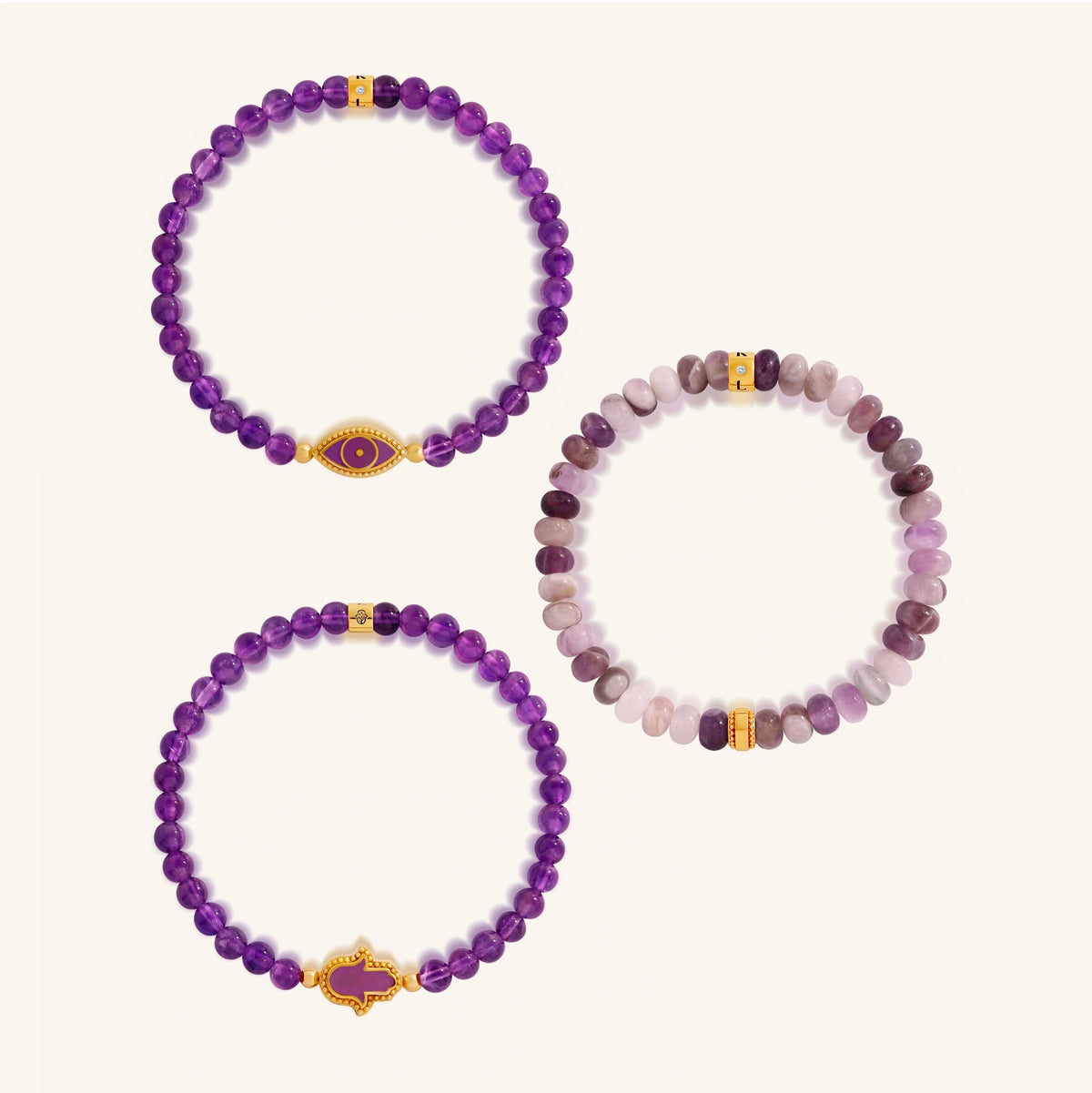 Radiant Serenity Amethyst Bracelet Set