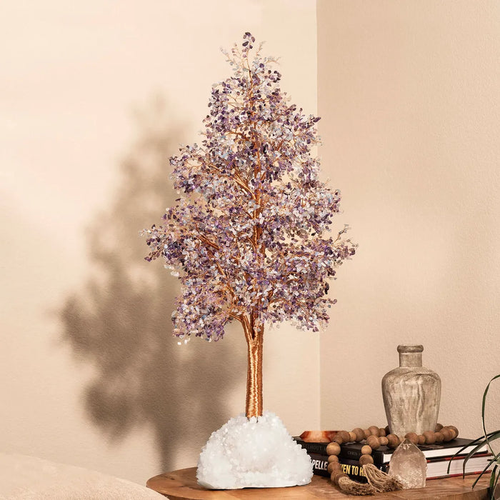 Exquisite Grace Aquamarine & Amethyst Feng Shui Tree