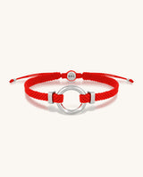 Endless Blessings Women's Silver Karma Circle Red String Bracelet