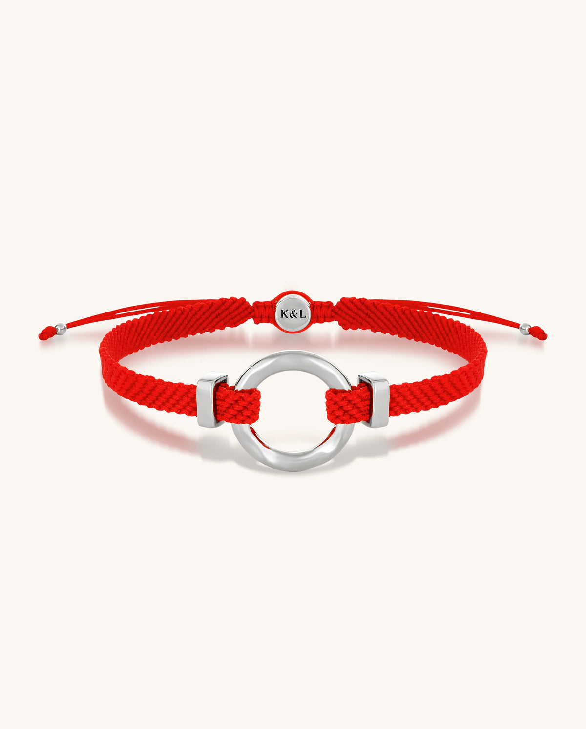 Endless Blessings Women's Silver Karma Circle Red String Bracelet