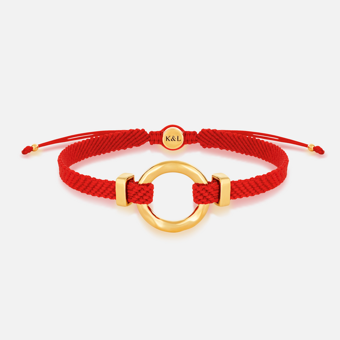 Infinite Wisdom Men's Karma Circle Red String Bracelet