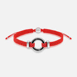 Hopeful Intuition Black Onyx Karma Circle Red String Bracelet