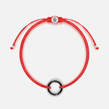 Spiritual Connection Black Enamel Karma Circle Red String Bracelet