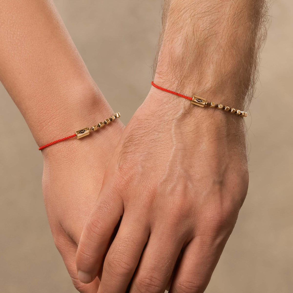 Prosperous Vibration Men's Gold Red String Evil Eye Bracelet