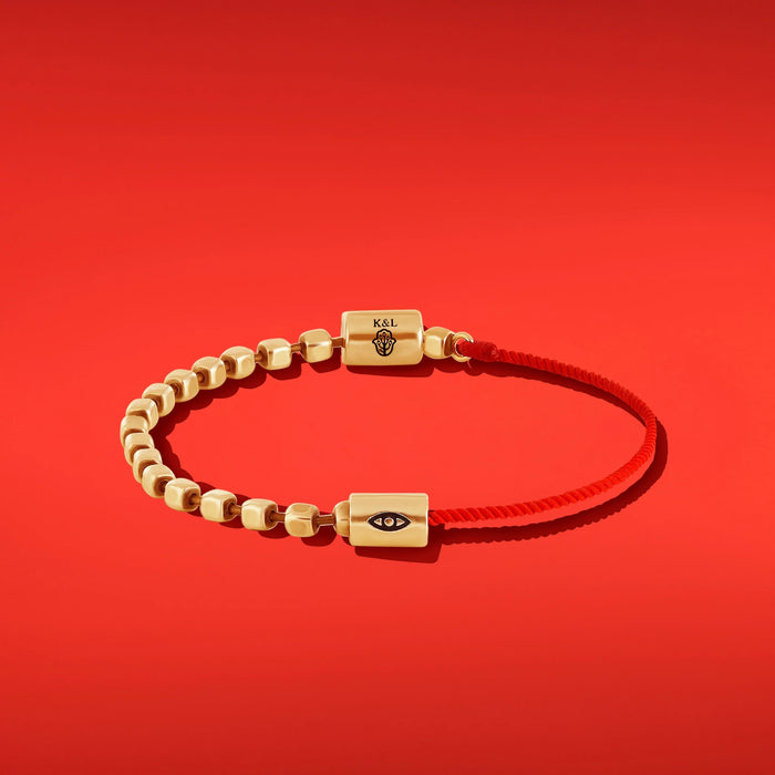 Prosperous Vibration Men's Gold Red String Evil Eye Bracelet