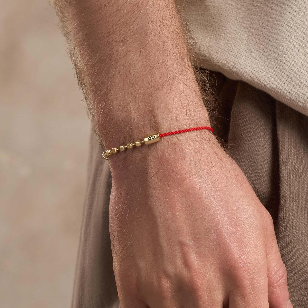 Prosperous Vibration Men's Gold Red String Evil Eye Bracelet