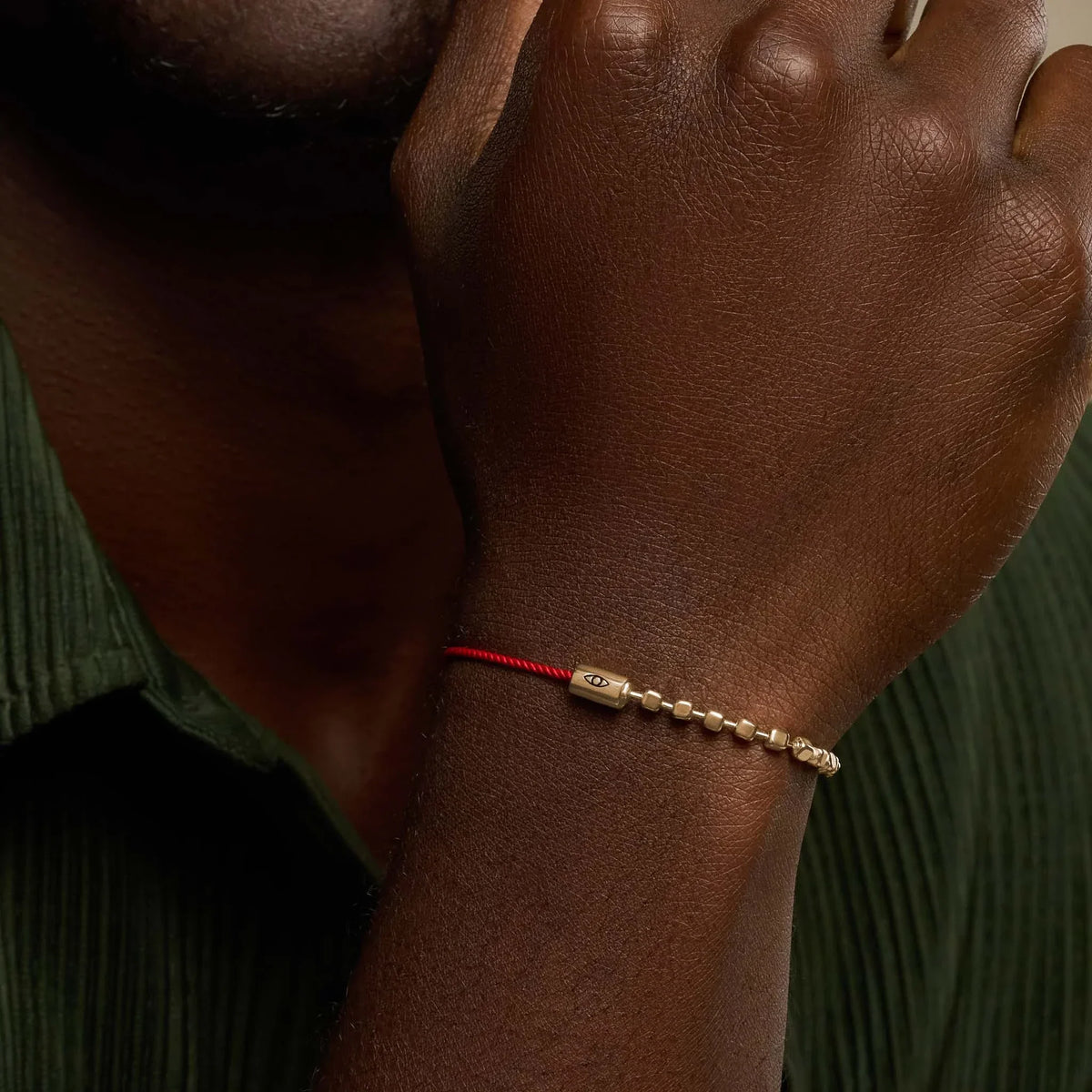 Prosperous Vibration Men's Gold Red String Evil Eye Bracelet