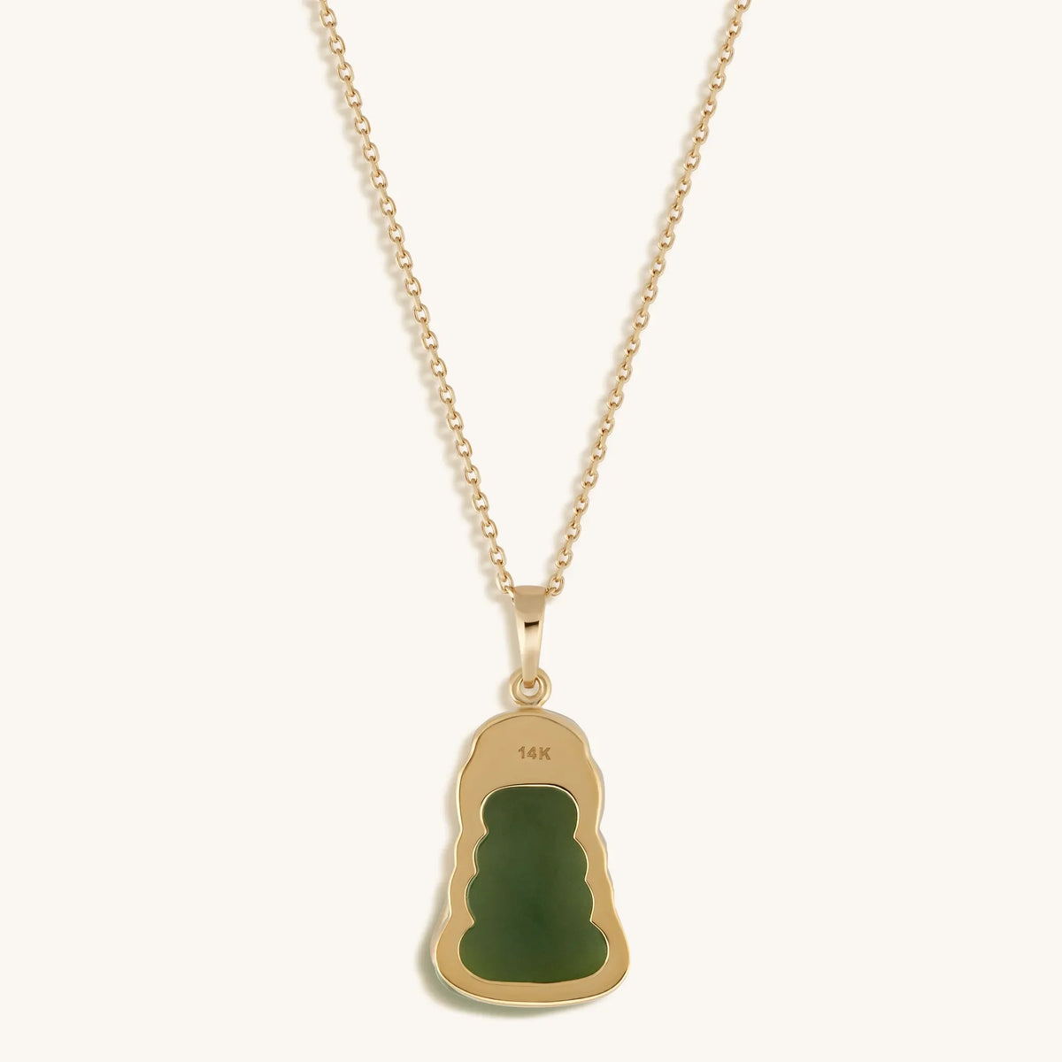 Pure Nirvana 14K Gold Jade Buddha Necklace