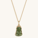 Pure Nirvana 14K Gold Jade Buddha Necklace
