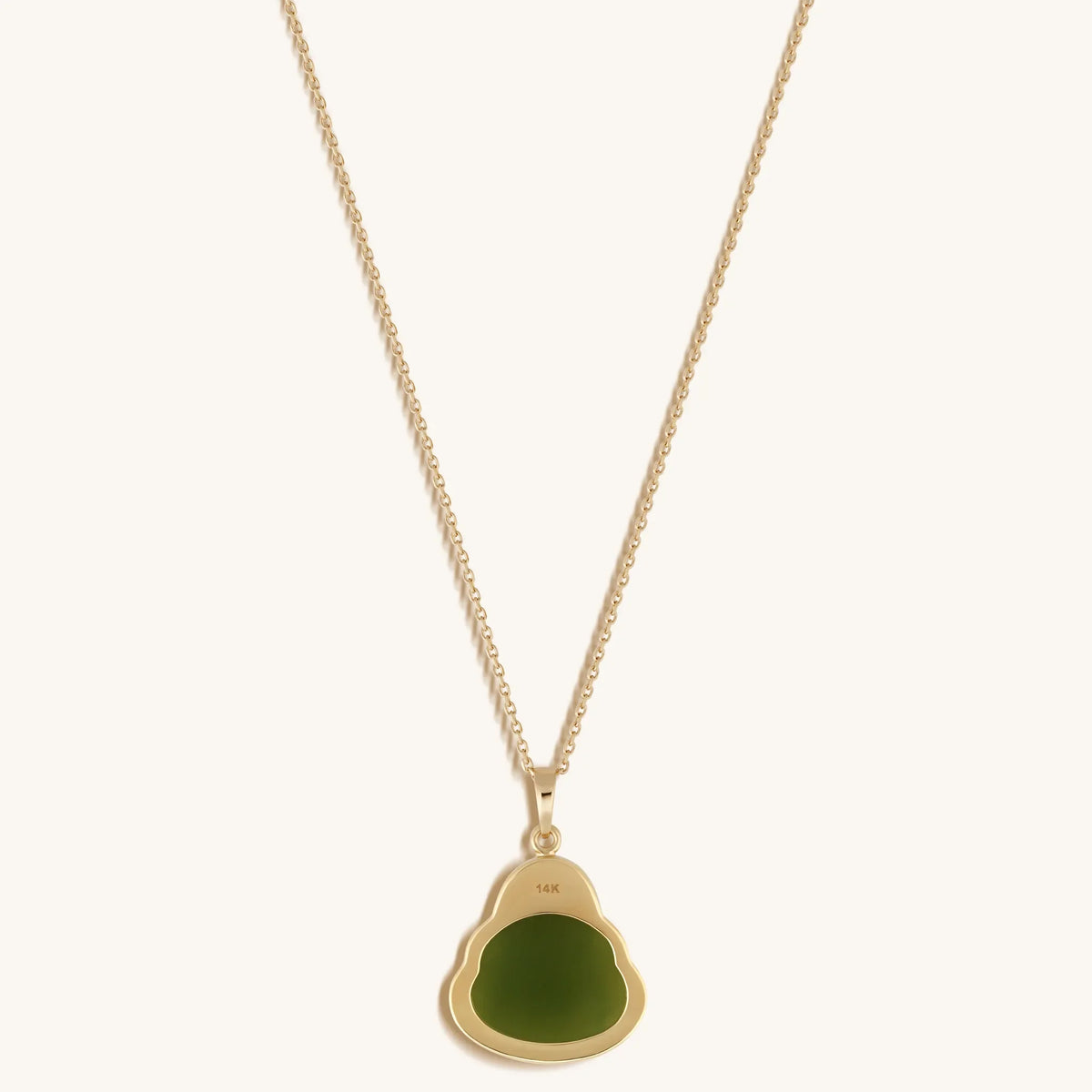 Reaching Nirvana 14K Gold Jade Buddha Necklace