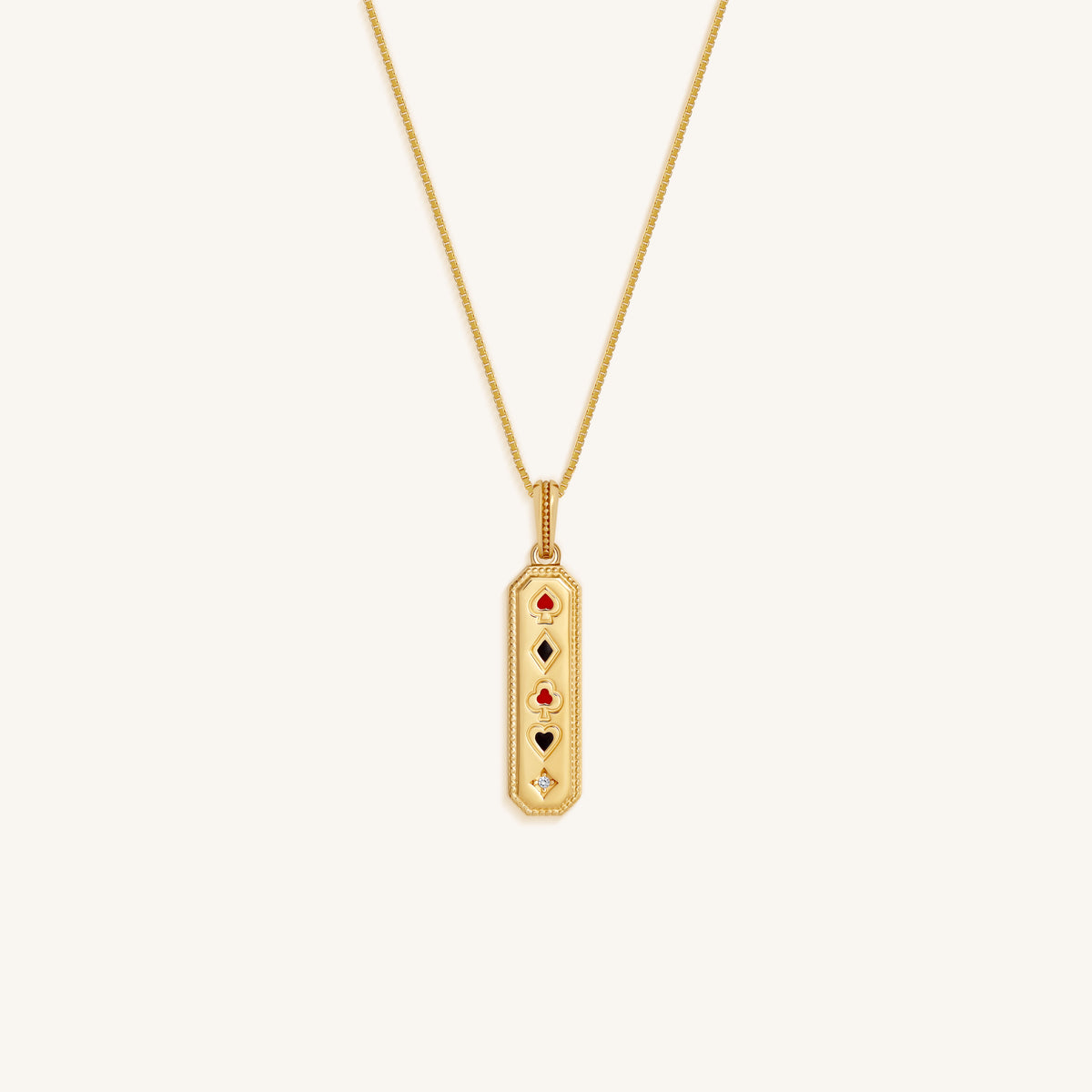 Winning Instinct Card Suits Vegas Necklace