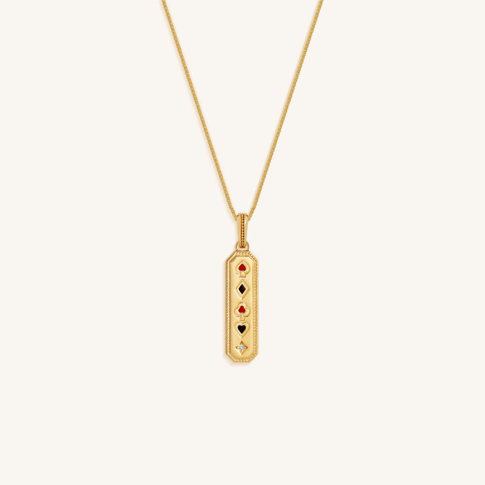 Winning Instinct Card Suits Vegas Necklace