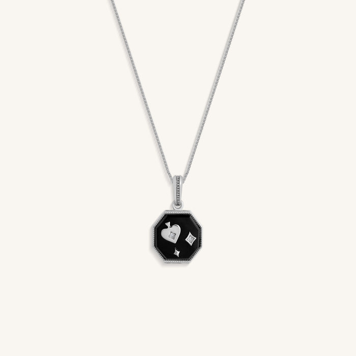 High Stakes Silver Spade Vegas Necklace