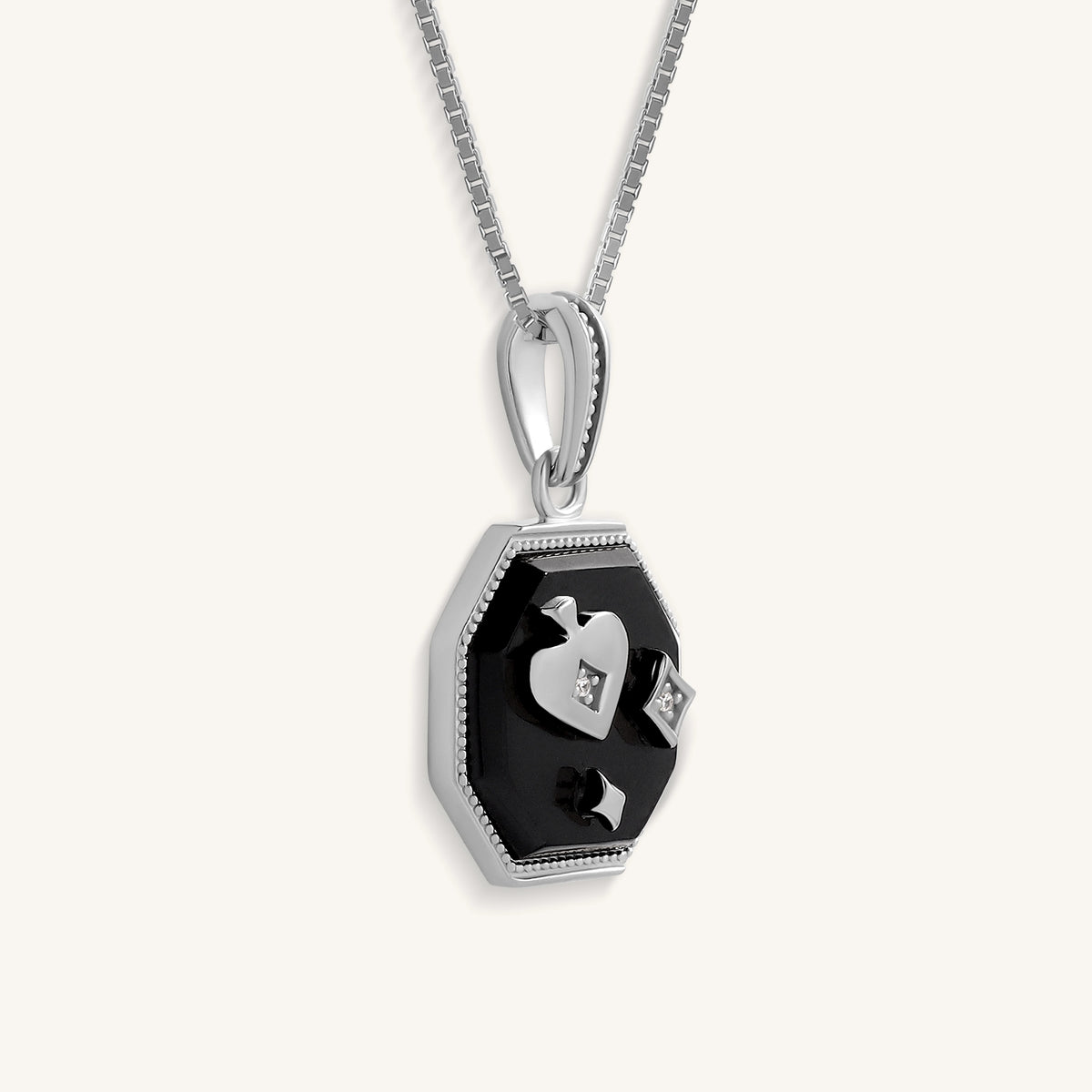 High Stakes Silver Spade Vegas Necklace