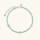 Blessed Trinity - Turquoise Stone Silver Anklet