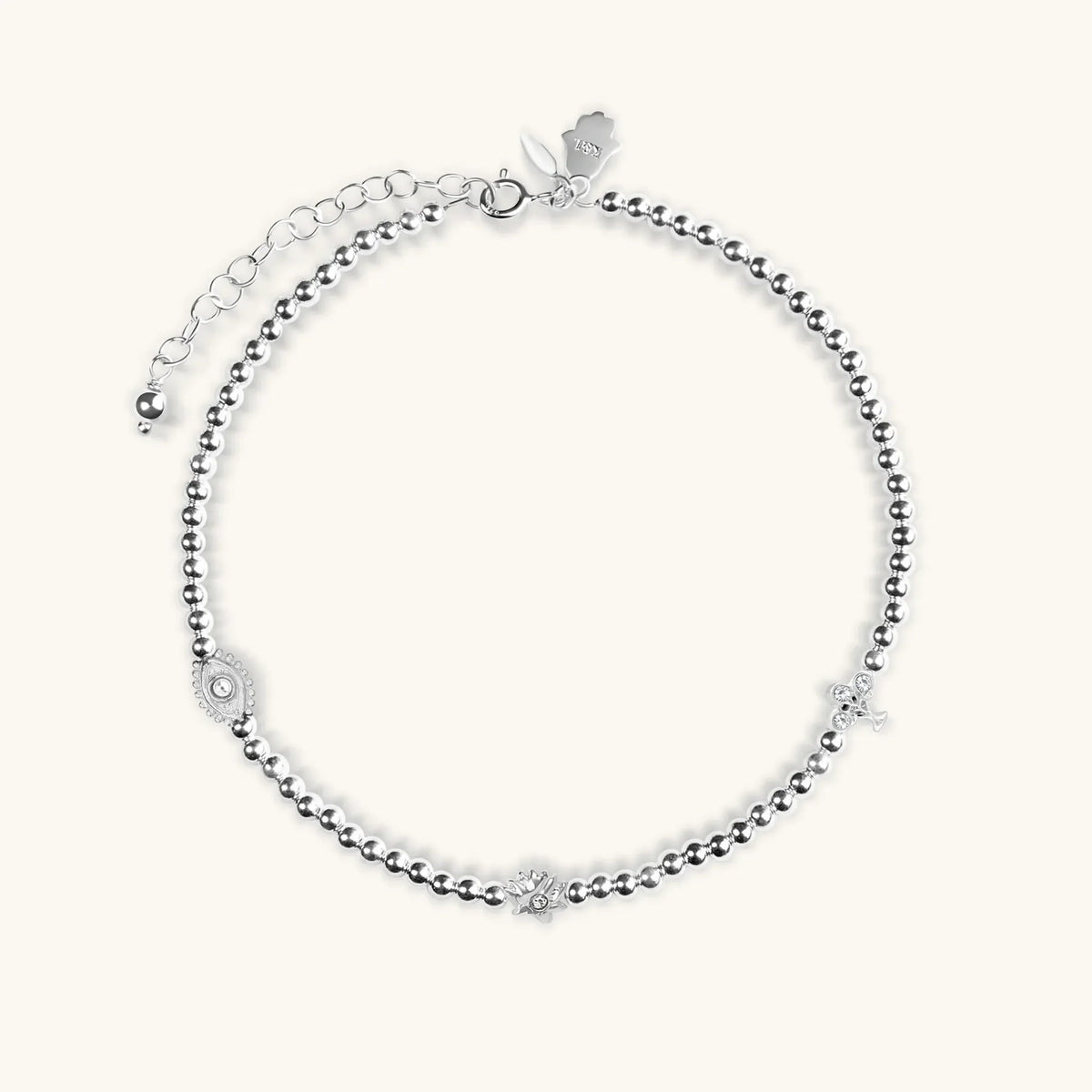 Glorious Destiny - Silver Multi Symbol Anklet