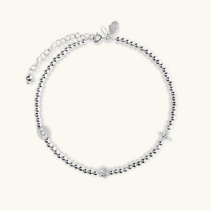 Glorious Destiny - Silver Multi Symbol Anklet