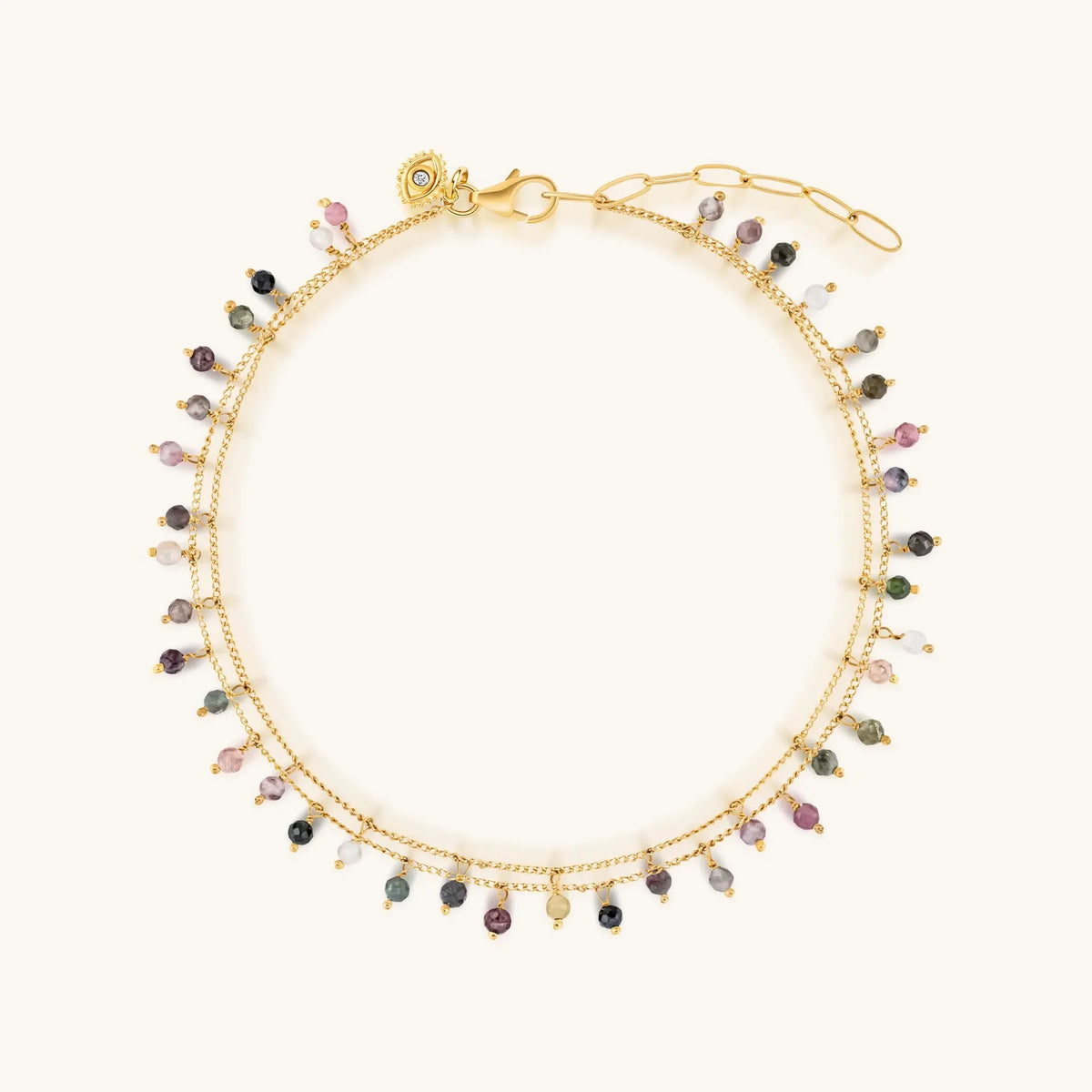 Balanced Energies Tourmaline Double Strand Anklet