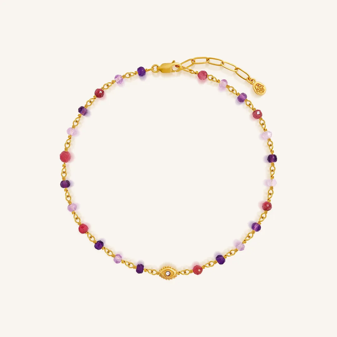 Tranquil Vision Multi-Stone Evil Eye Anklet