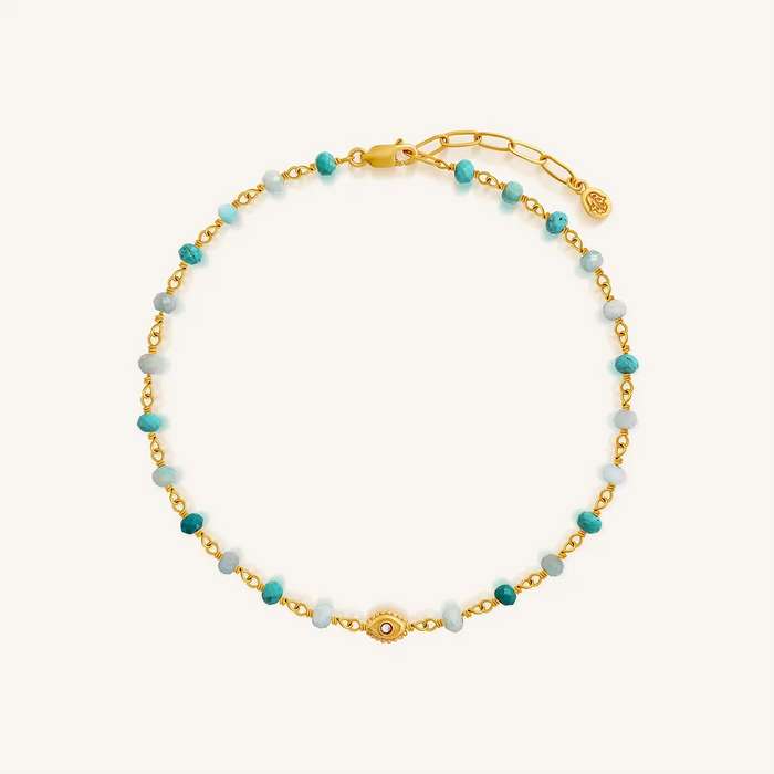 Serene Horizons Amazonite & Turquoise Evil Eye Anklet
