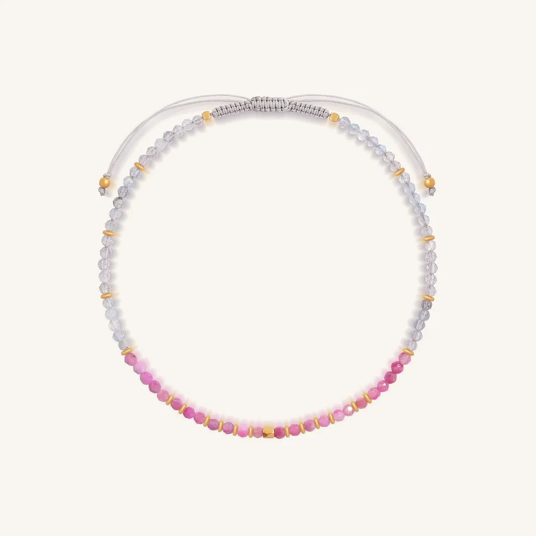 Heartfelt Intuition Pink Tourmaline & Labradorite Anklet