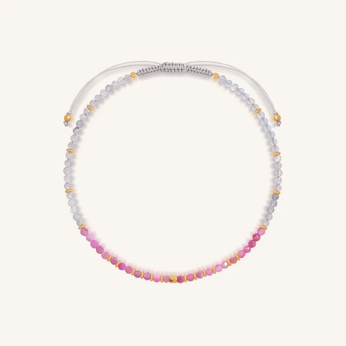 Heartfelt Intuition Pink Tourmaline & Labradorite Anklet
