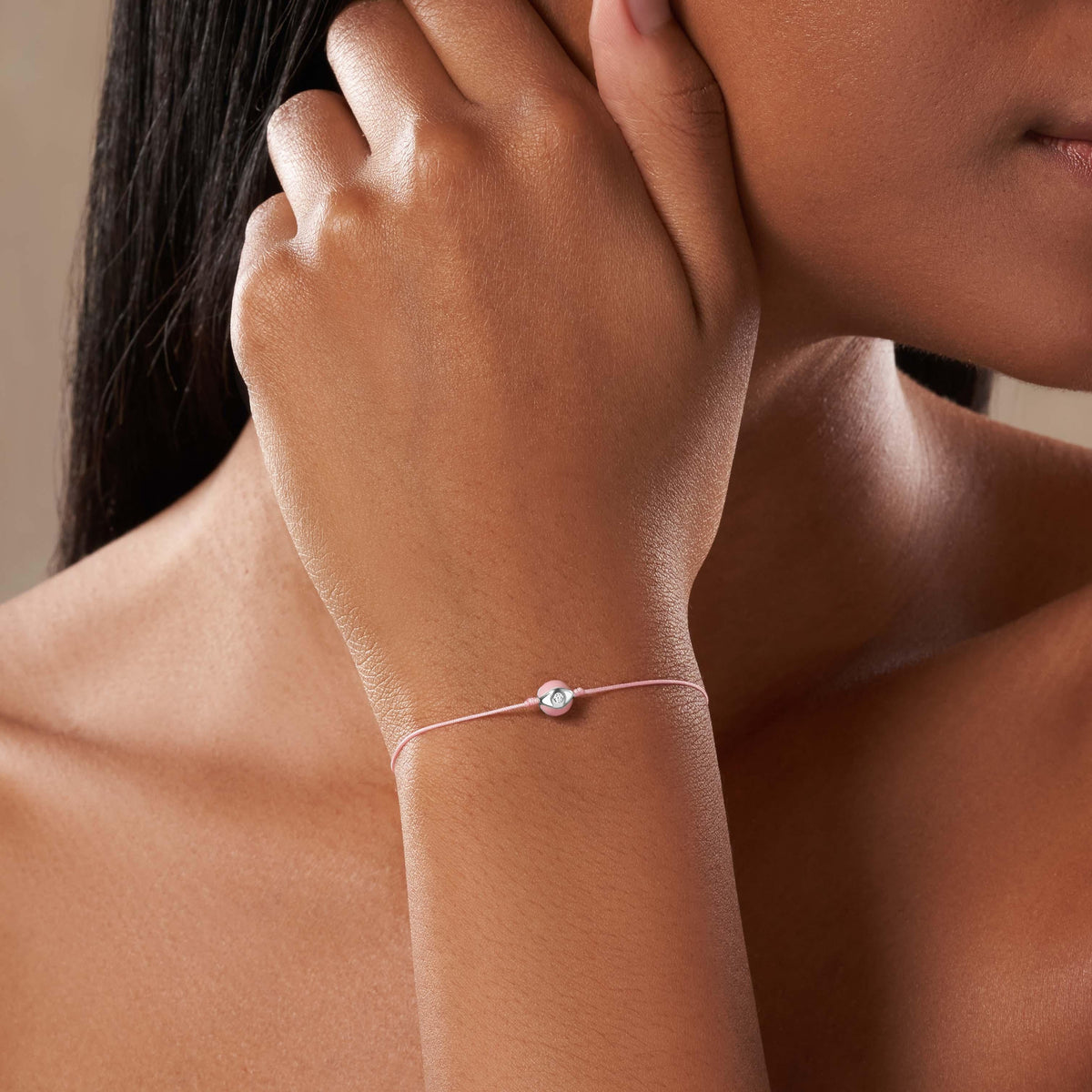Stronger Together Pink String Bracelet