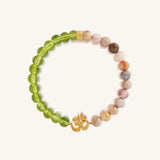 Peaceful Living African Opal, Jasper, & Peridot Om Bracelet