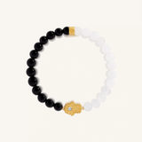 Soothing Vibes White Jade & Onyx Hamsa Bracelet
