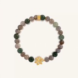 Clarity of Spirit Labradorite & Jade Lotus Bracelet