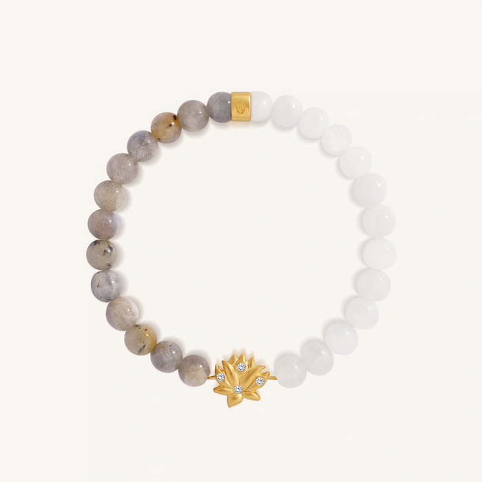Grateful Heart Labradorite & Moonstone Lotus Bracelet