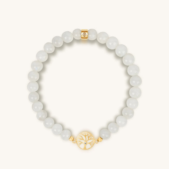 Intrinsic Creativity Moonstone Tree of Life Charm Bracelet