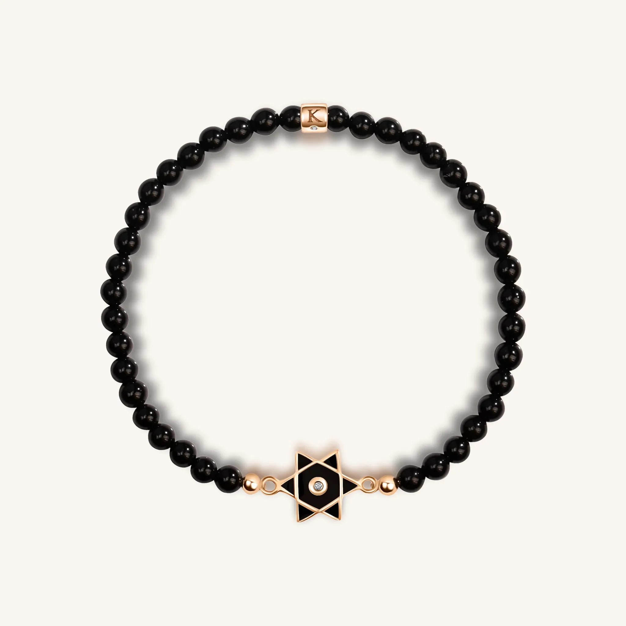 Wishful Moments - Black Onyx Star of David Charm Bracelet