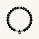 Bloom & Blossom - Black Onyx Lotus Diamond Bracelet