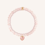 Divine Emotion - Rose Quartz Heart Charm Bracelet