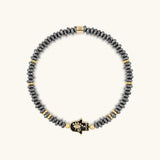 Intuitive Guardian Eye of Horus Hamsa Hematite Bracelet
