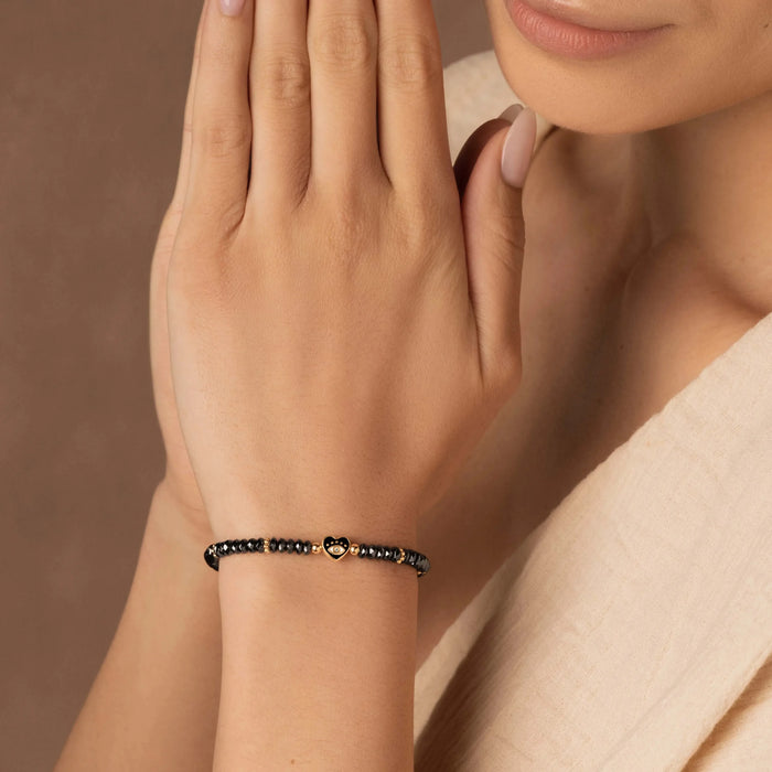 Heartfelt Gaze Evil Eye Heart Hematite Bracelet