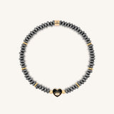 Heartfelt Gaze Evil Eye Heart Hematite Bracelet