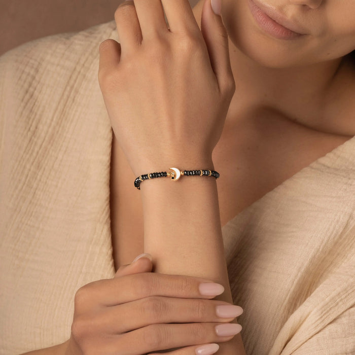 Lunar Sanctuary Moon & Star Hematite Bracelet