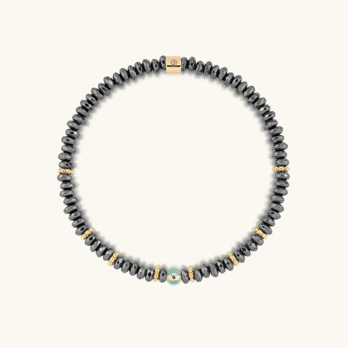 Earth Guardian Hematite Evil Eye Bracelet