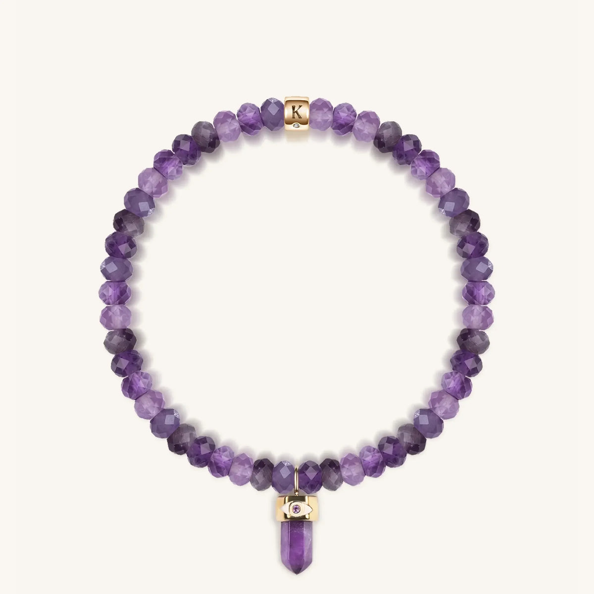 Soothing Power - Amethyst Evil Eye Pointer Bracelet