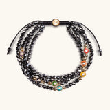 Energetic Spirit - Hematite Chakra Enamel Evil Eye Bracelet