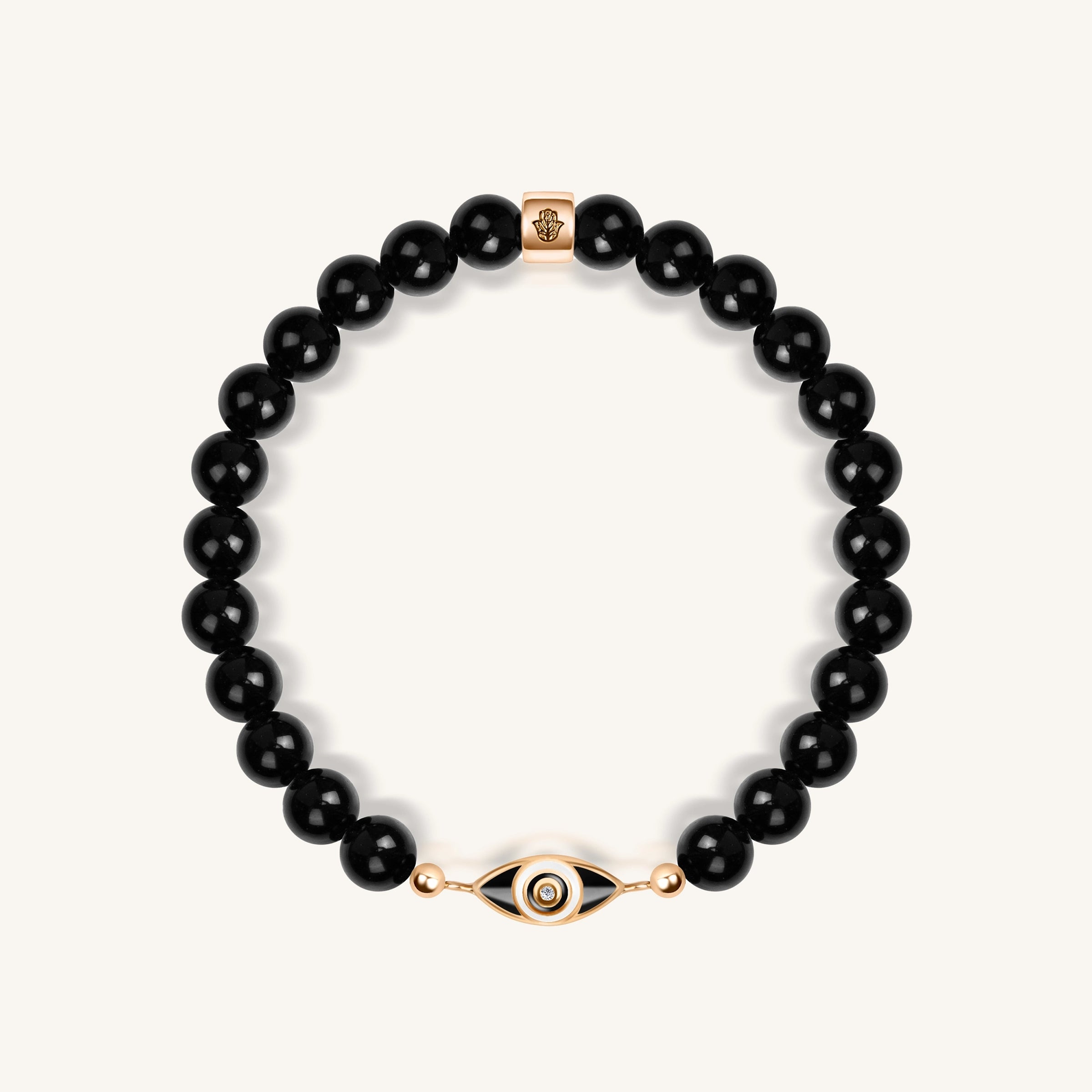 Expanding Consciousness Black Onyx Evil Eye Charm Bracelet