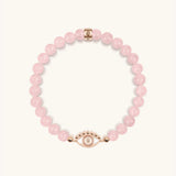 Emotional Healing Rose Quartz Evil Eye Charm Bracelet