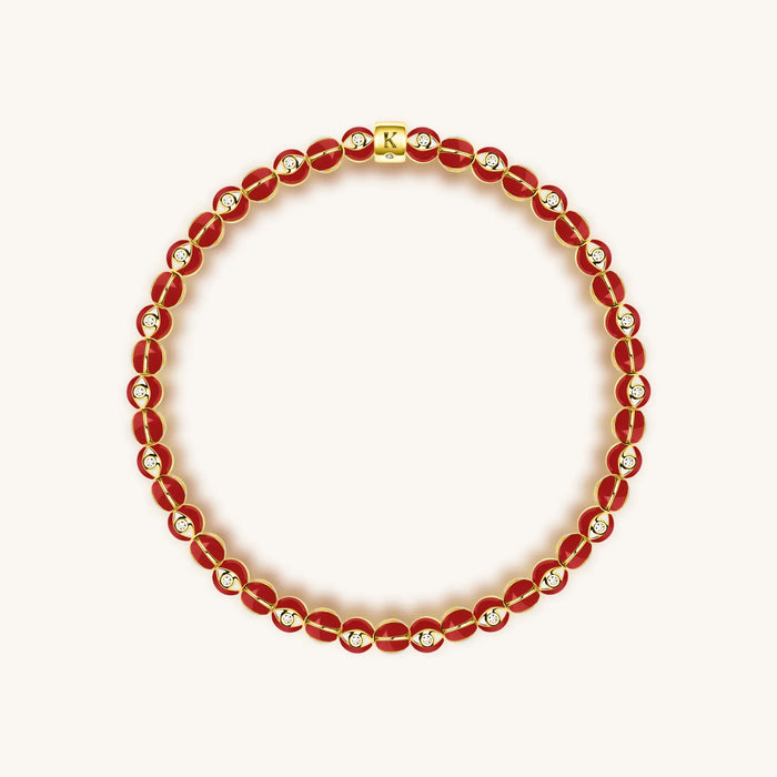Vigorous Protection Red Enamel Evil Eye Charm Bracelet