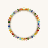 Balanced Life Multicolor Enamel Chakra Evil Eye Bracelet