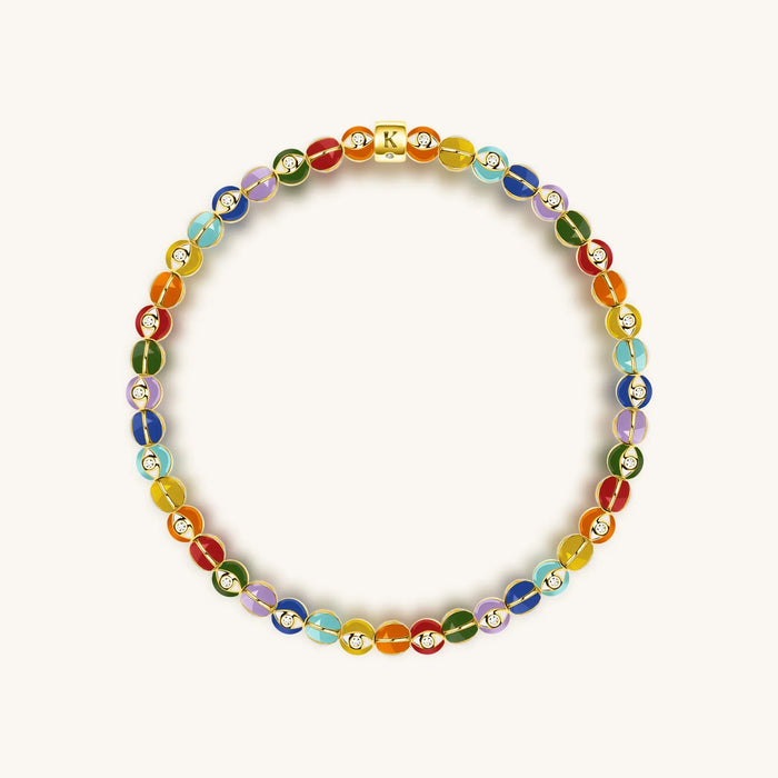 Balanced Life Multicolor Enamel Chakra Evil Eye Bracelet